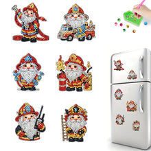 Load image into Gallery viewer, 6Pcs Acrylic Special Shape Fireman Gnome Diamond Painting Fridge Magnets
