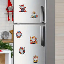 Load image into Gallery viewer, 6Pcs Acrylic Special Shape Fireman Gnome Diamond Painting Fridge Magnets
