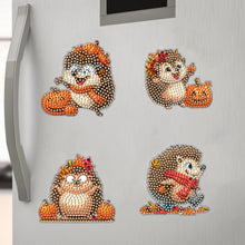 Load image into Gallery viewer, 6Pcs Acrylic Special Shape Pumpkin Squirrel Diamond Painting Fridge Magnets
