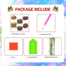 Load image into Gallery viewer, 6Pcs Acrylic Special Shape English Words Diamond Painting Fridge Magnets
