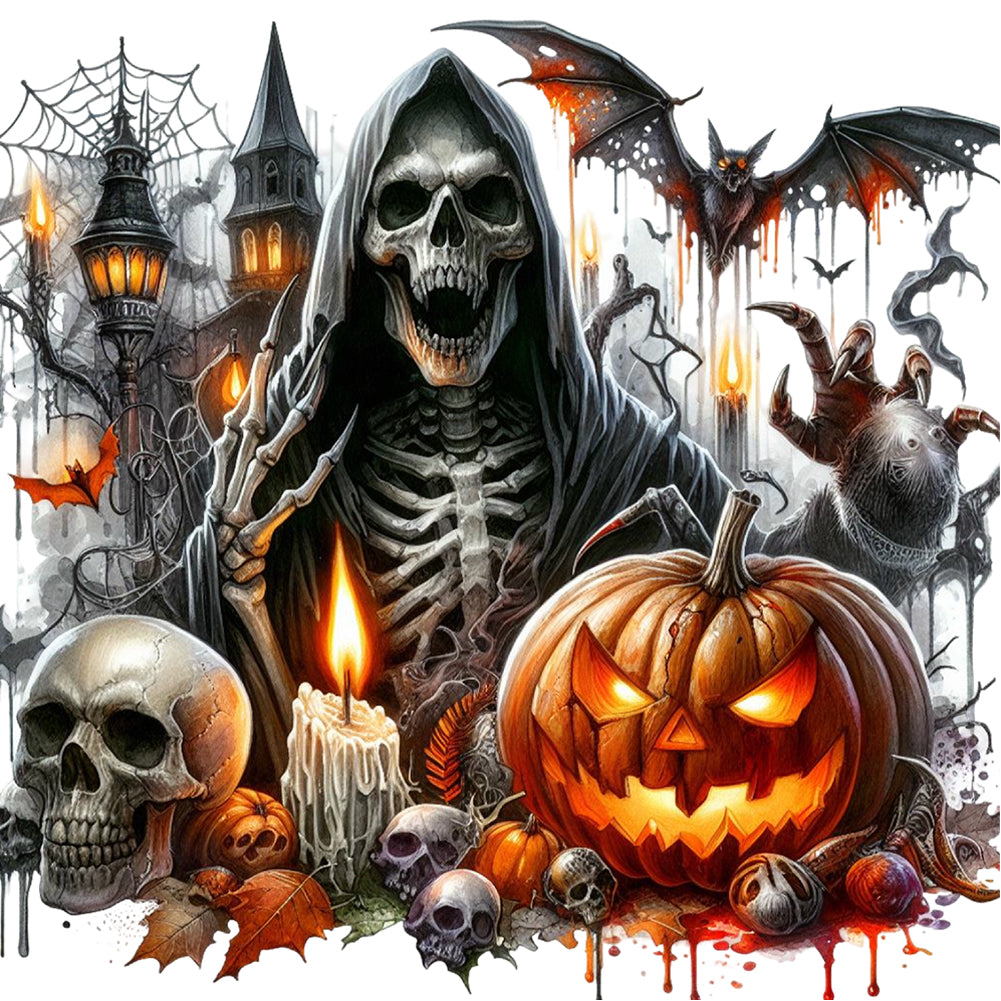Diamond Painting - Full Round - Halloween horror night (40*40CM)