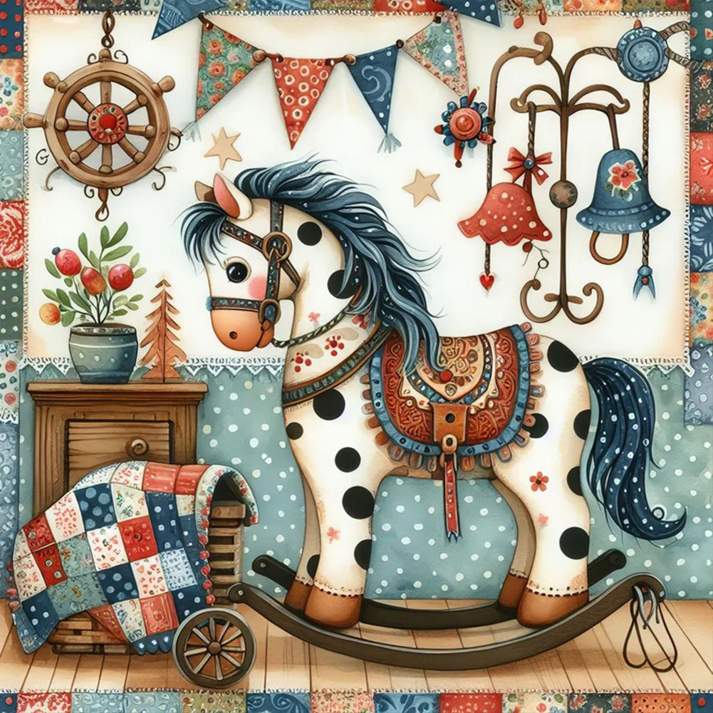Diamond Painting - Full Round - Cartoon pony warm life (50*50CM)