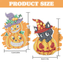 Load image into Gallery viewer, 2Pcs Special Shape Pumpkin 5D DIY Diamond Painting Bookmark for Reading Day Gift

