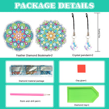 Load image into Gallery viewer, 2Pcs Special Shape Colorful Mandala Diamond Painting Bookmark Art Projects
