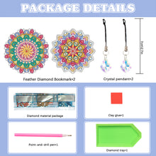 Load image into Gallery viewer, 2Pcs Special Shape Colorful Mandala Diamond Painting Bookmark Art Projects
