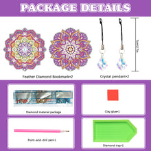 Load image into Gallery viewer, 2Pcs Special Shape Colorful Mandala Diamond Painting Bookmark Art Projects
