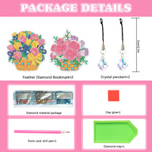 Load image into Gallery viewer, 2Pcs Special Shape Bouquet 5D DIY Diamond Painting Bookmark for Reading Day Gift
