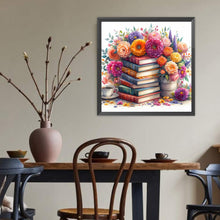Load image into Gallery viewer, Diamond Painting - Full Round - Flowers and books (40*40CM)
