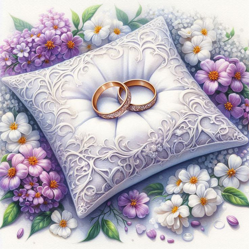 Diamond Painting - Full Round - Flowers and rings (40*40CM)