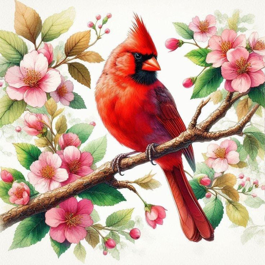 Diamond Painting - Full Round - Red cardinal (30*30CM)