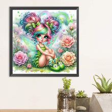 Load image into Gallery viewer, Diamond Painting - Full Round - Green elf rose girl (30*30CM)

