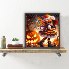 Load image into Gallery viewer, Diamond Painting - Full Round - Halloween pumpkin girl (30*30CM)
