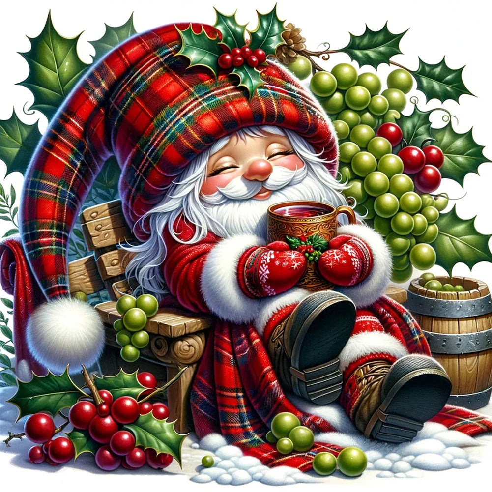 Diamond Painting - Full Round - Grape Christmas gnome (40*40CM)