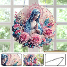 Load image into Gallery viewer, Acrylic Mother Mary 5D DIY Diamond Painting Dots Pendant for Garden Window Decor
