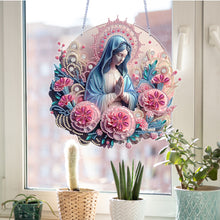 Load image into Gallery viewer, Acrylic Mother Mary 5D DIY Diamond Painting Dots Pendant for Garden Window Decor
