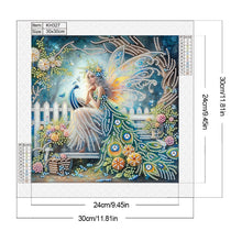 Load image into Gallery viewer, Diamond Painting - Partial Special Shaped - Butterfly girl and peacock (30*30CM)
