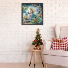 Load image into Gallery viewer, Diamond Painting - Partial Special Shaped - Butterfly girl and peacock (30*30CM)
