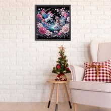 Load image into Gallery viewer, Diamond Painting - Partial Special Shaped - Butterfly girl and rainbow white horse (30*30CM)
