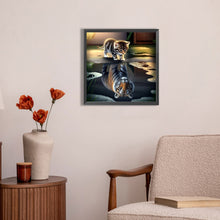 Load image into Gallery viewer, AB Diamond Painting - Full Round - Cat reflection tiger (45*45CM)
