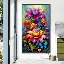 Load image into Gallery viewer, AB Diamond Painting - Full Round - Flowers and butterflies (40*70CM)
