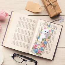 Load image into Gallery viewer, 3Pcs Special Shape Cat Flower DIY Diamond Painting Bookmarks Kits for Bookworms
