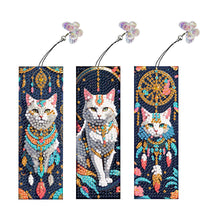 Load image into Gallery viewer, 3Pcs Special Shape Dream Catcher Cat DIY Diamond Painting Bookmarks Kits
