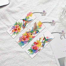 Load image into Gallery viewer, 3Pcs Special Shape Hummingbird Flower DIY Diamond Painting Bookmarks Kits
