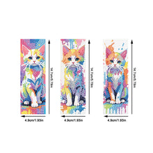 Load image into Gallery viewer, 3Pcs Special Shape Cat DIY Diamond Painting Bookmarks Kits for Bookworms
