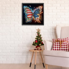 Load image into Gallery viewer, Diamond Painting - Partial Special Shaped - Independence Day flag butterfly (30*30CM)
