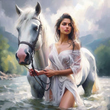 Load image into Gallery viewer, Diamond Painting - Full Round - Horse-training woman (30*30CM)
