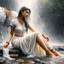 Load image into Gallery viewer, Diamond Painting - Full Round - Horse-training woman (30*30CM)
