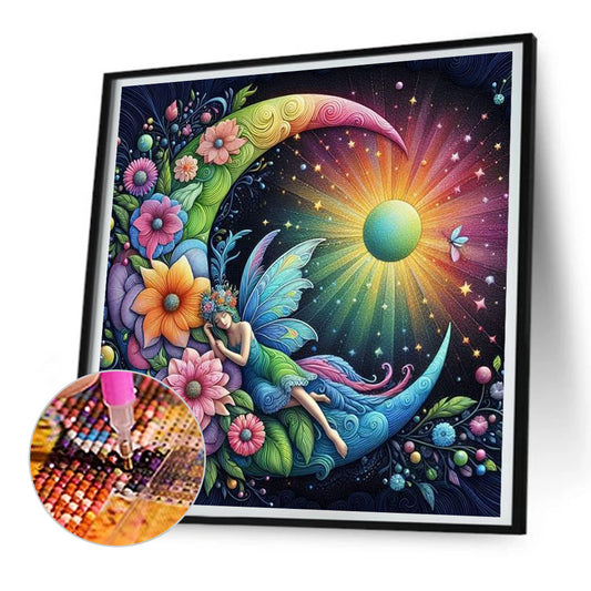 Diamond Painting - Full Round - Star and moon fairy (30*30CM)