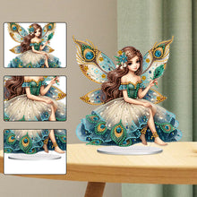Load image into Gallery viewer, Acrylic Peacock Fairy Girl 5D DIY Diamond Art Tabletop Decorations Bedroom Decor
