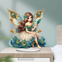 Load image into Gallery viewer, Acrylic Peacock Fairy Girl 5D DIY Diamond Art Tabletop Decorations Bedroom Decor
