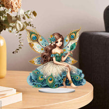 Load image into Gallery viewer, Acrylic Peacock Fairy Girl 5D DIY Diamond Art Tabletop Decorations Bedroom Decor
