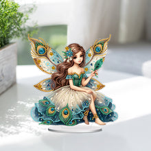 Load image into Gallery viewer, Acrylic Peacock Fairy Girl 5D DIY Diamond Art Tabletop Decorations Bedroom Decor
