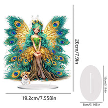 Load image into Gallery viewer, Acrylic Peacock Fairy Girl 5D DIY Diamond Art Tabletop Decorations Bedroom Decor
