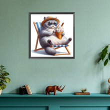 Load image into Gallery viewer, Diamond Painting - Full Round - Funny cat (30*30CM)

