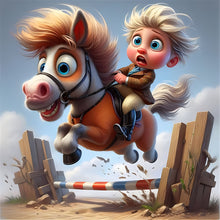 Load image into Gallery viewer, Diamond Painting - Full Round - Riding kid (30*30CM)
