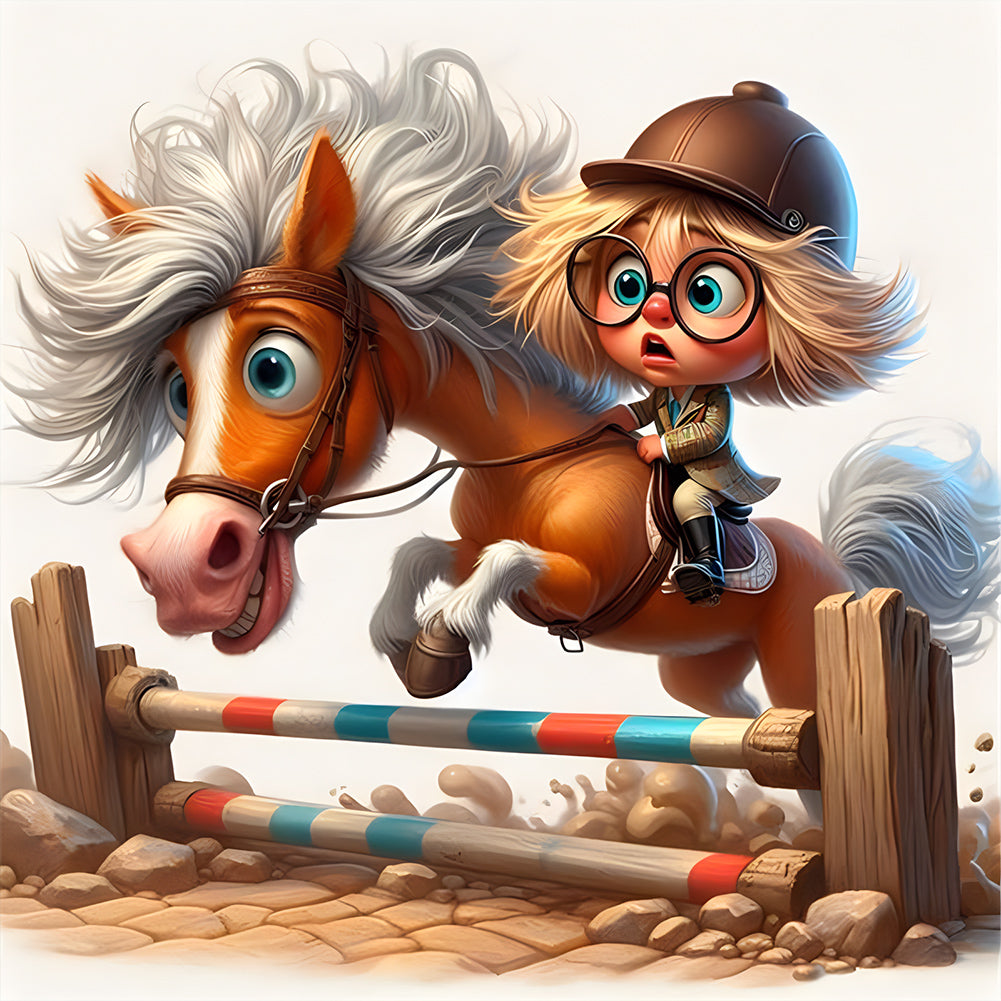 Diamond Painting - Full Round - Riding kid (30*30CM)