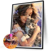 Load image into Gallery viewer, Diamond Painting - Full Round - Girl kitten (30*40CM)
