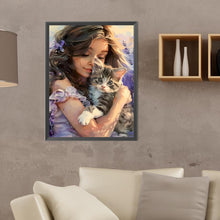 Load image into Gallery viewer, Diamond Painting - Full Round - Girl kitten (30*40CM)
