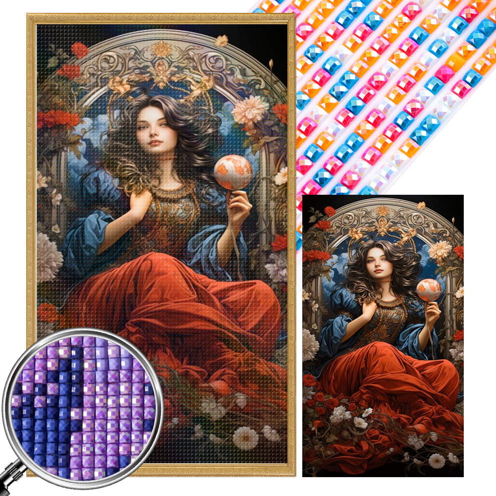 AB Diamond Painting - Full Square - Flower woman (40*70CM)