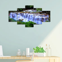 Load image into Gallery viewer, Diamond Painting - Full Round - Five-panel painting of waterfall and forest (100*50CM)
