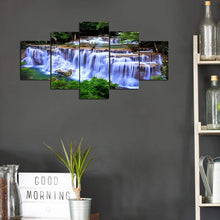 Load image into Gallery viewer, Diamond Painting - Full Round - Five-panel painting of waterfall and forest (100*50CM)
