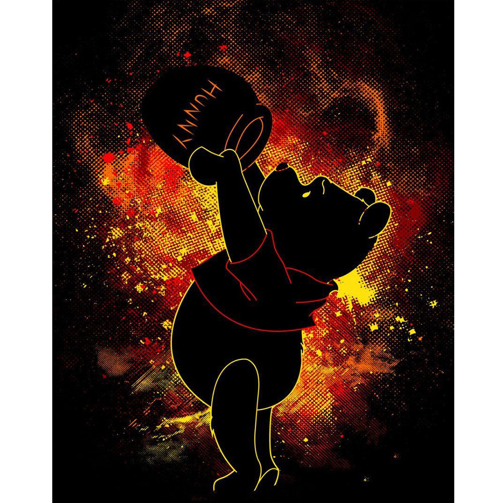 Diamond Painting - Full Round - Silhouette Winnie the Pooh (40*50CM)