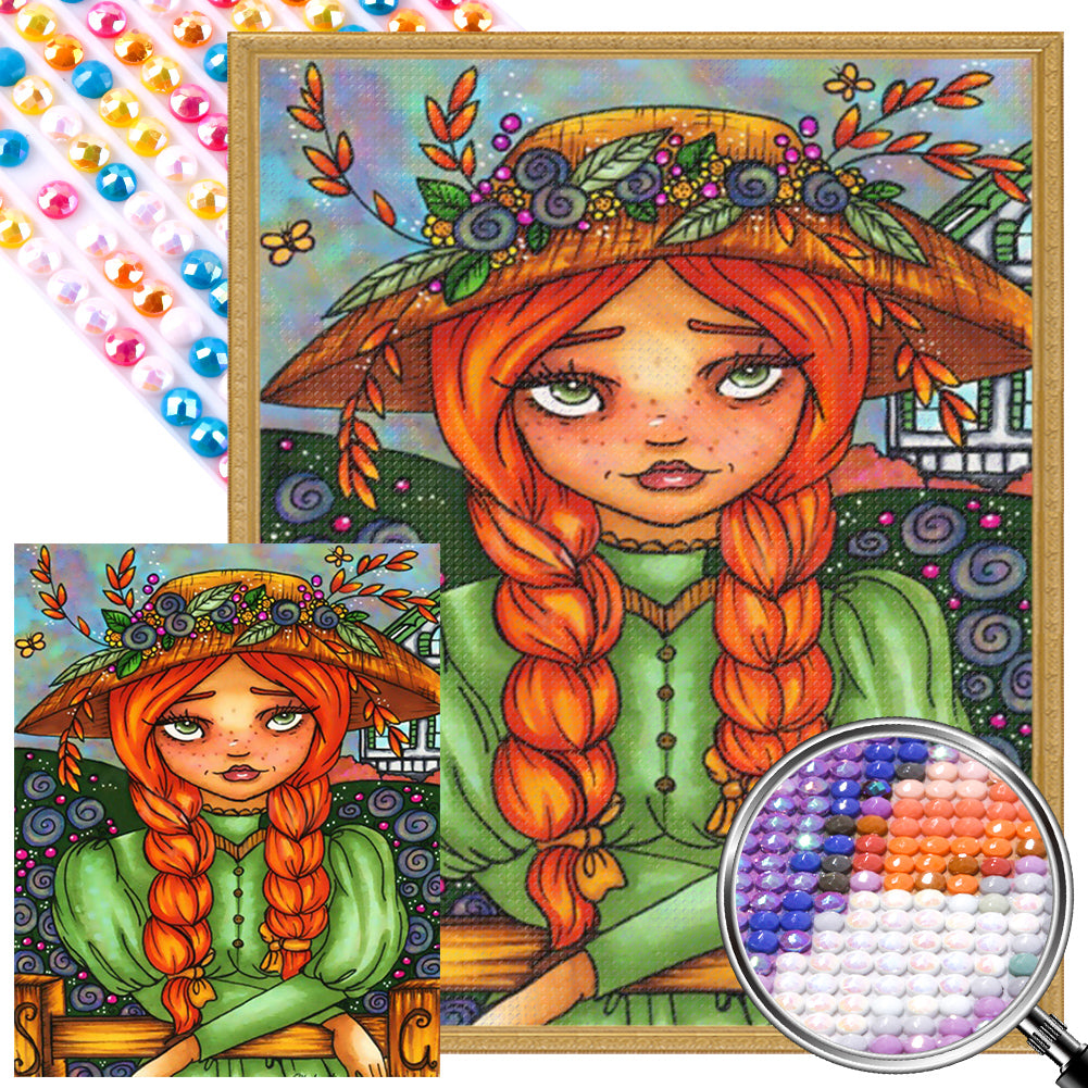 AB Diamond Painting - Full Round - Straw hat girl (40*50CM)