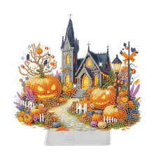 Load image into Gallery viewer, Acrylic Special Shaped Halloween Pumpkin Church 5D DIY Diamond Art Table Decor
