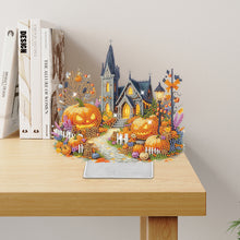 Load image into Gallery viewer, Acrylic Special Shaped Halloween Pumpkin Church 5D DIY Diamond Art Table Decor
