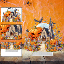 Load image into Gallery viewer, Acrylic Special Shaped Halloween Pumpkin Church 5D DIY Diamond Art Table Decor
